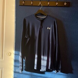Under Armour Navy Henley Long Sleeved Shirt